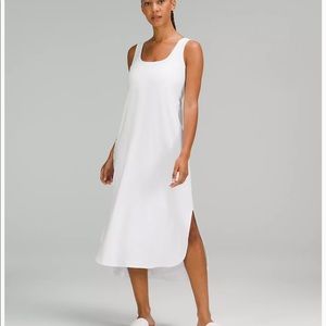 Lululemon Pima Cotton Open-Back Midi Dress white sz 2